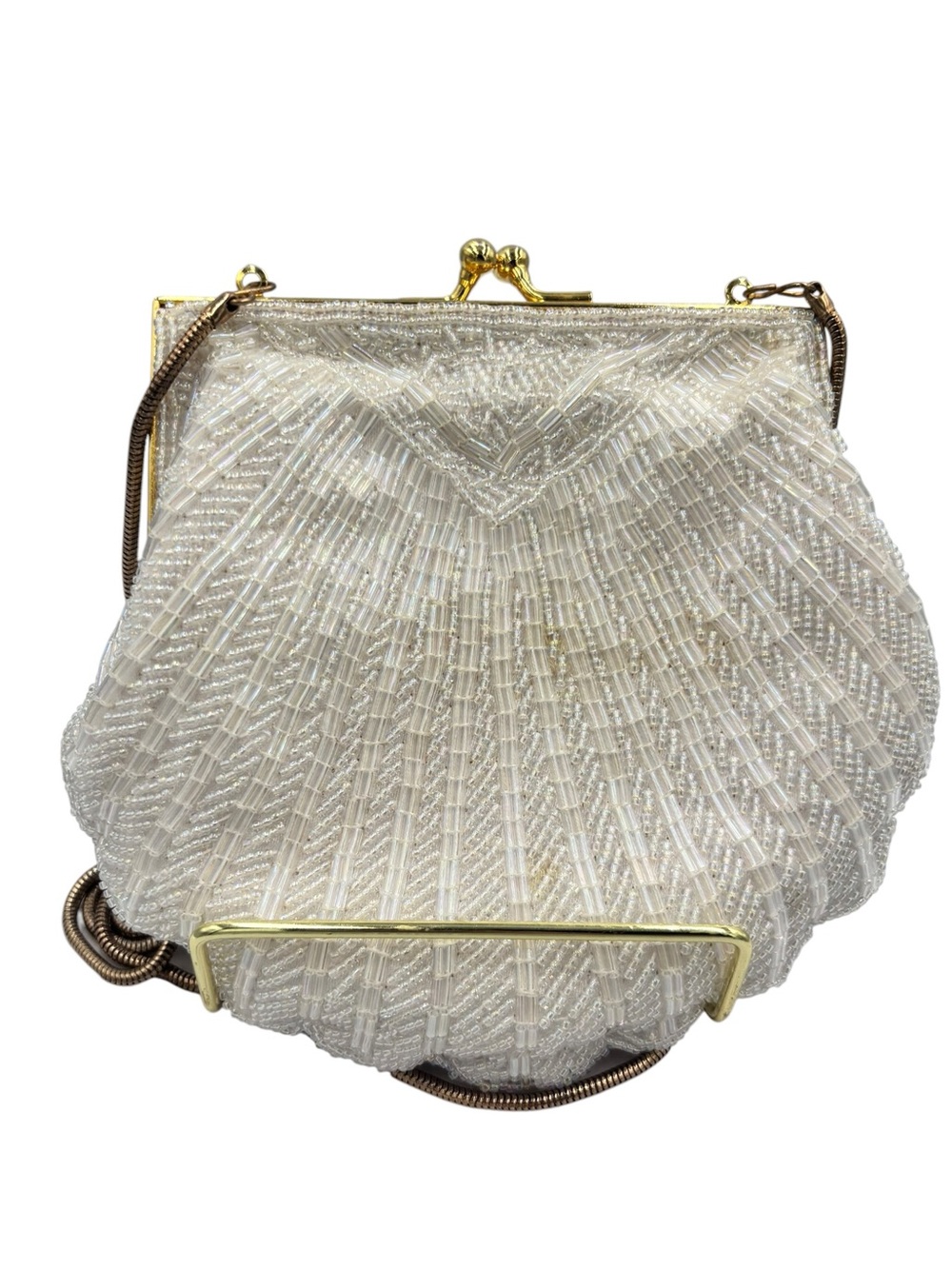 Vintage 1980s Carla Marchi Seashell Beaded Evening Bag